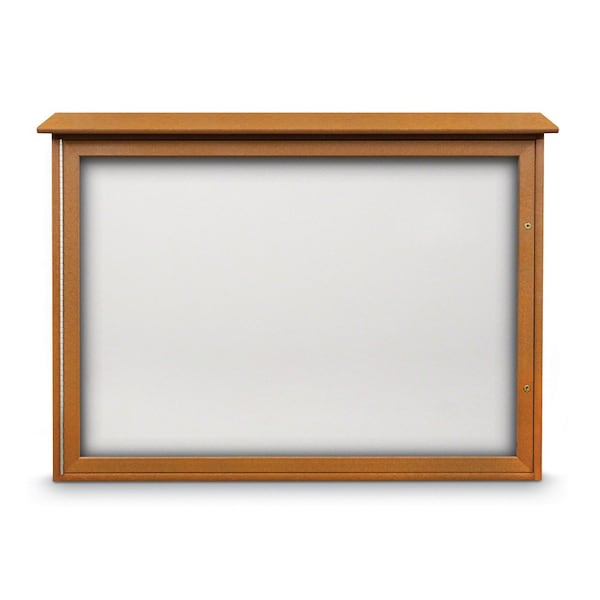 Outdoor Enclosed Combo Board, 72"x36", Bronze Frame/Grey & Amethyst